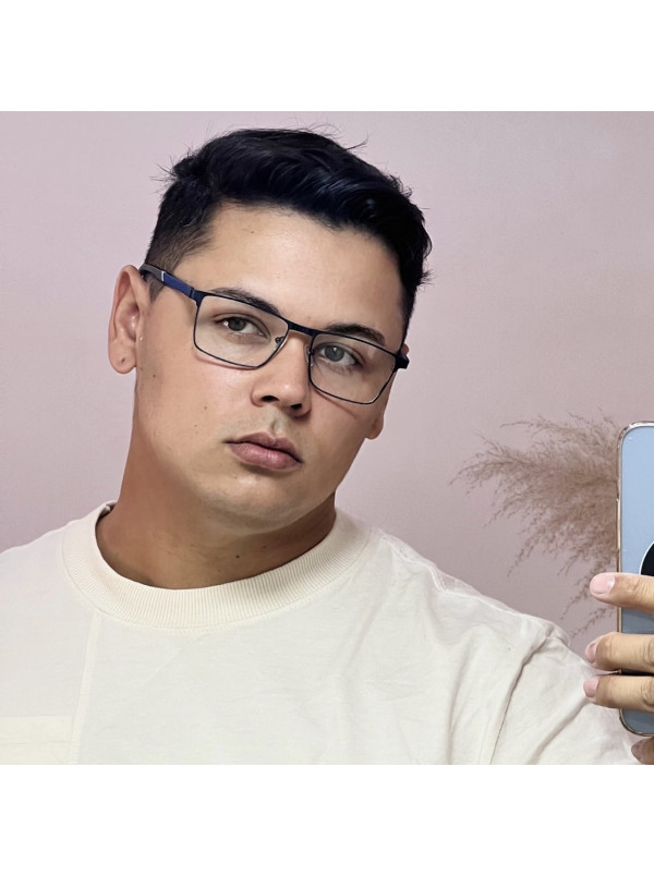 Armação de Óculos 6001 Retangular Azul